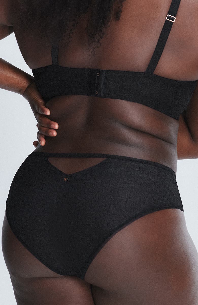 SAVAGE X FENTY Signature Script Cheeky Briefs, Alternate, color, Black Caviar