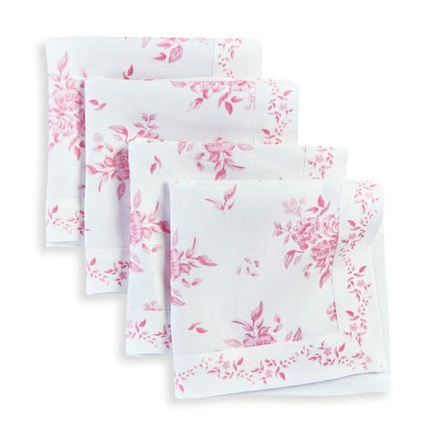 Linen Dinner Napkins - Jolie Fleur, 20" x 20" Inch