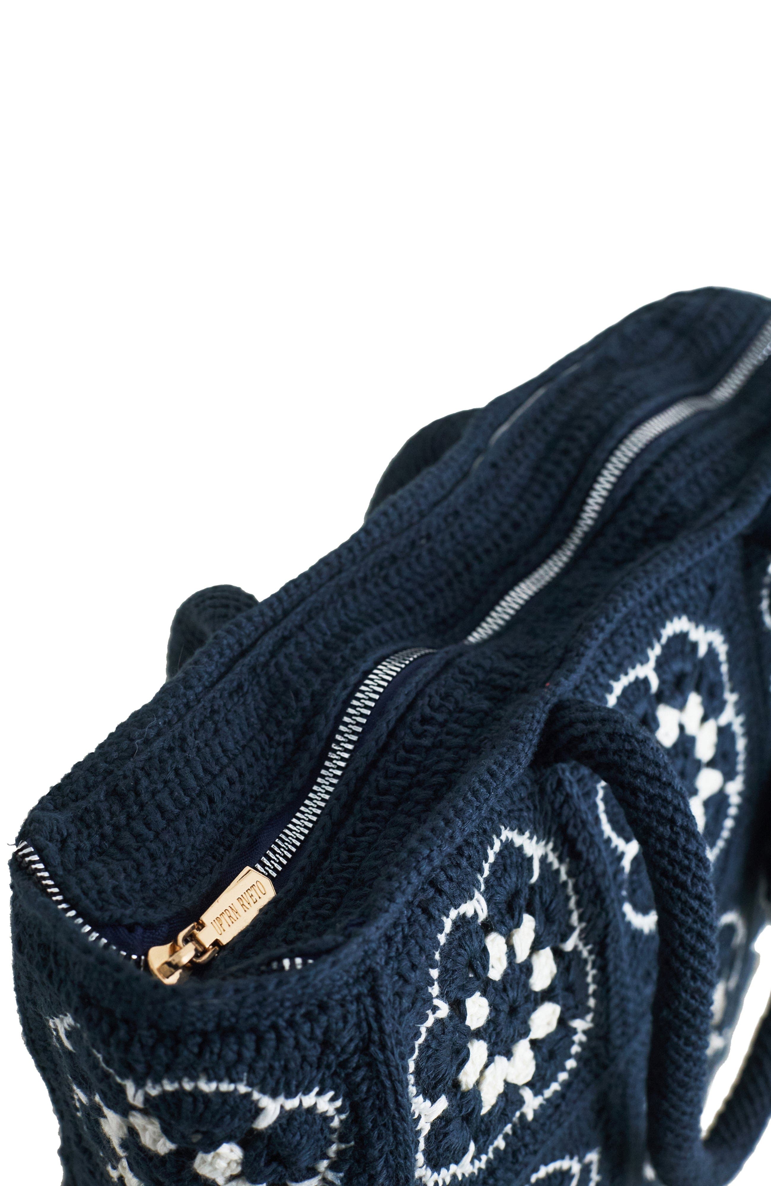 Solomon & Sage Vintage S&G Classic Work Crochet Bag, Alternate, color, Navy Multi