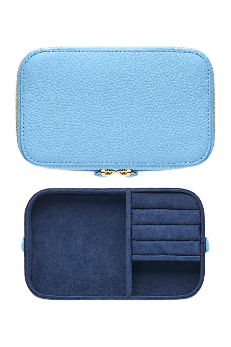 Leather Jewellery Case, Alternate, color, Sky Blue