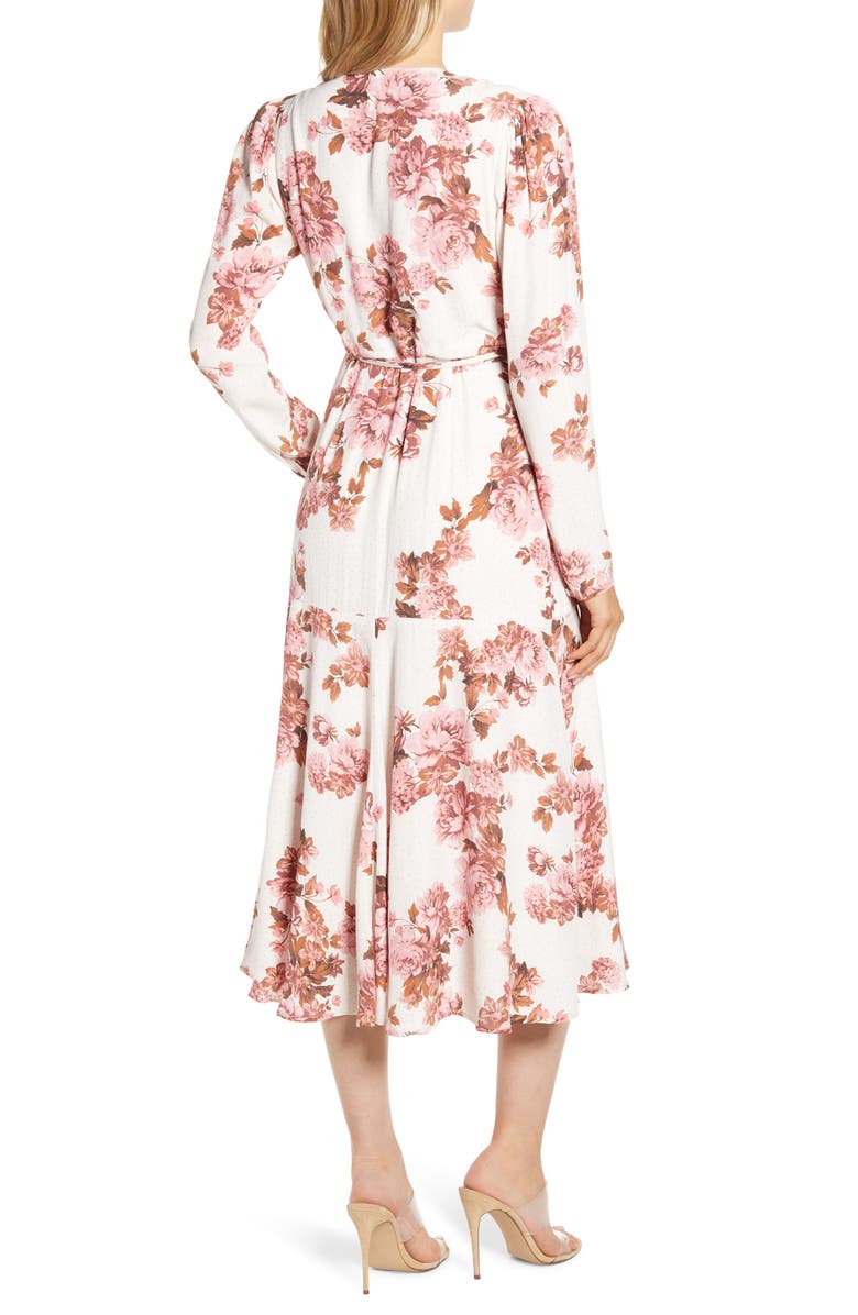 Rachel Parcell Long Sleeve Wrap Midi Dress, Alternate, color,