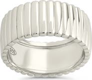 Sterling Forever Robyn Ribbed Band Ring