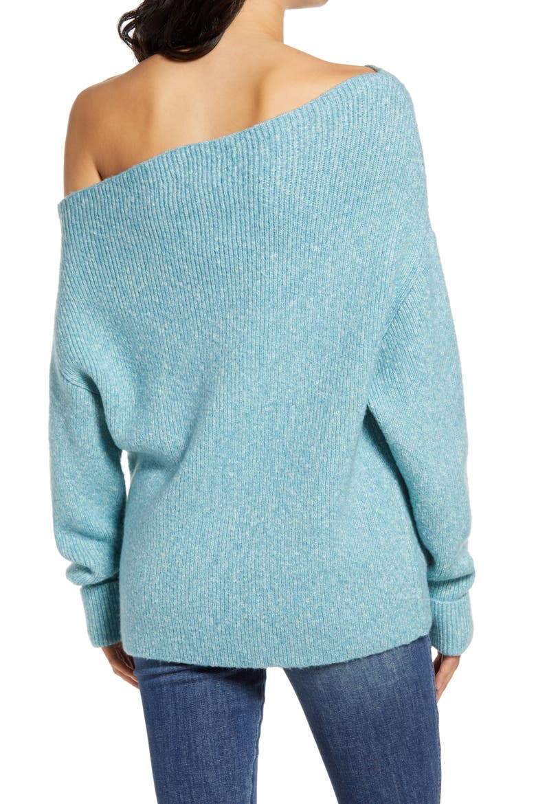 Off the Shoulder Pullover, Alternate, color, BLUE MILKY