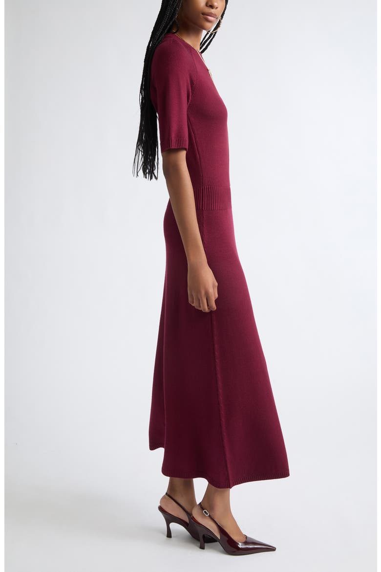 Wendy Wool Sweater Midi Dress, Alternate, color, CRANBERRY