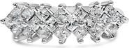 Haus of Brilliance Sterling Silver 1 1/4 ctw Princess Diamond Cluster Band Ring