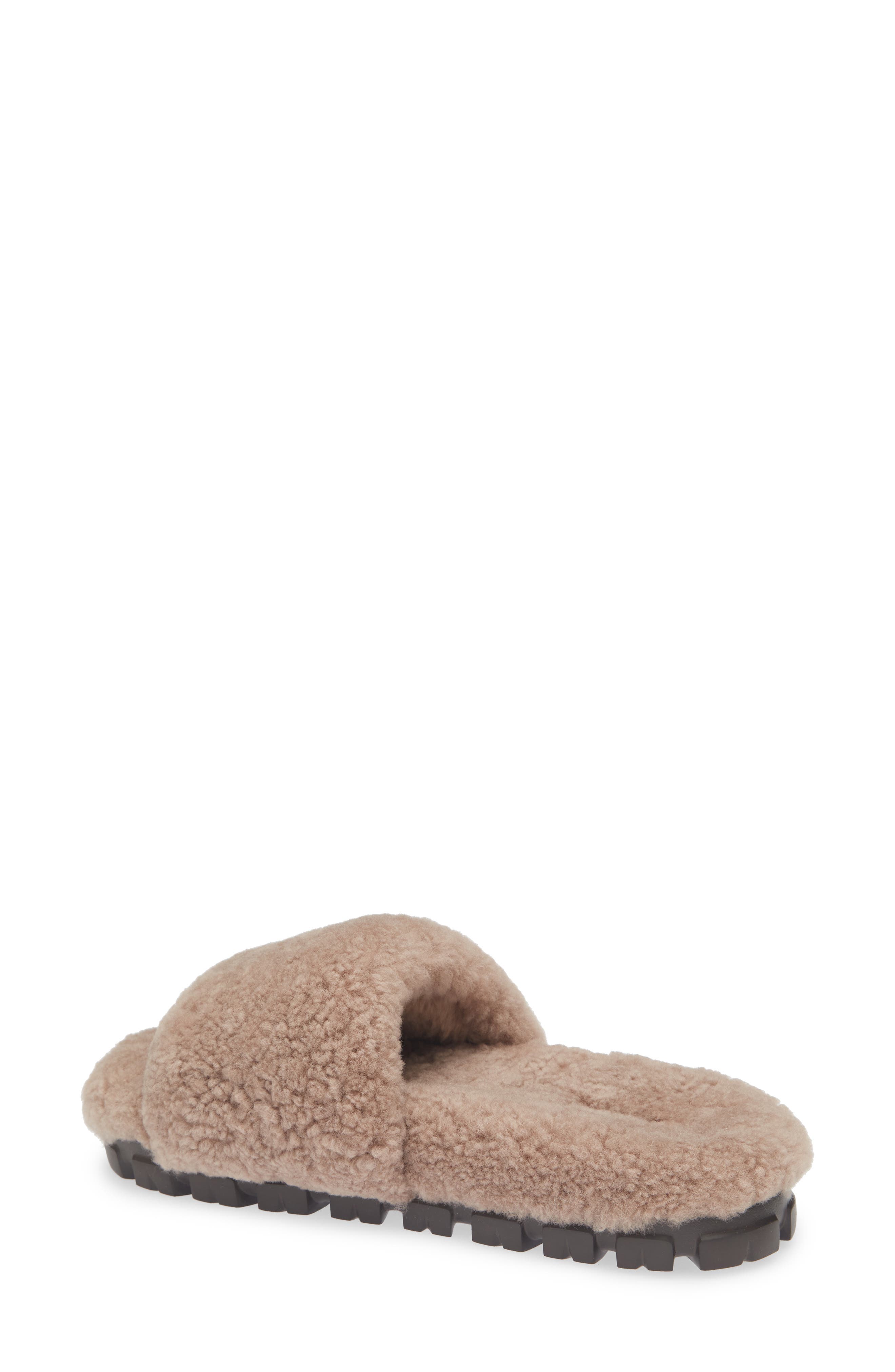 Cozetta Curly Genuine Shearling Slide Slipper, Alternate, color, CARIBOU