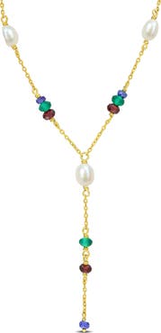 DELMAR Sapphire & Garnet Lariat Necklace