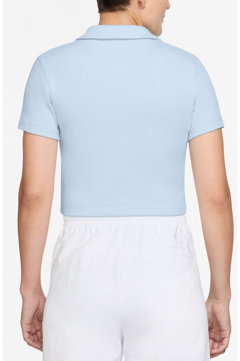 Essentials Stretch Crop Polo, Alternate, color, BLUE TINT/ SAIL