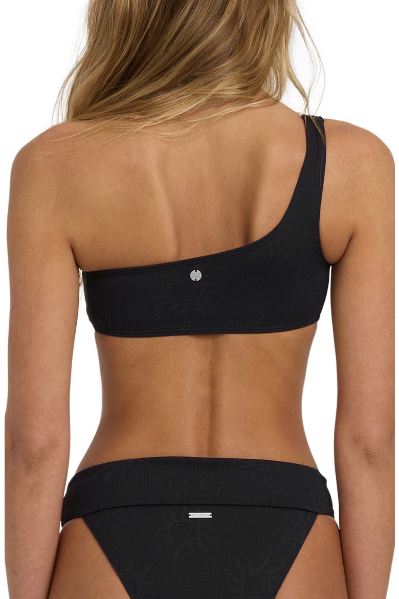 Laura Twisted Sun One-Shouler Bikini Top, Alternate, color, BLACK PEBBLE