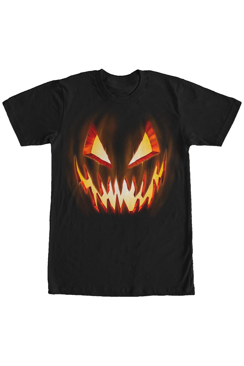Men's Lost Gods Halloween Evil Pumpkin Face T-Shirt, Main, color, Black