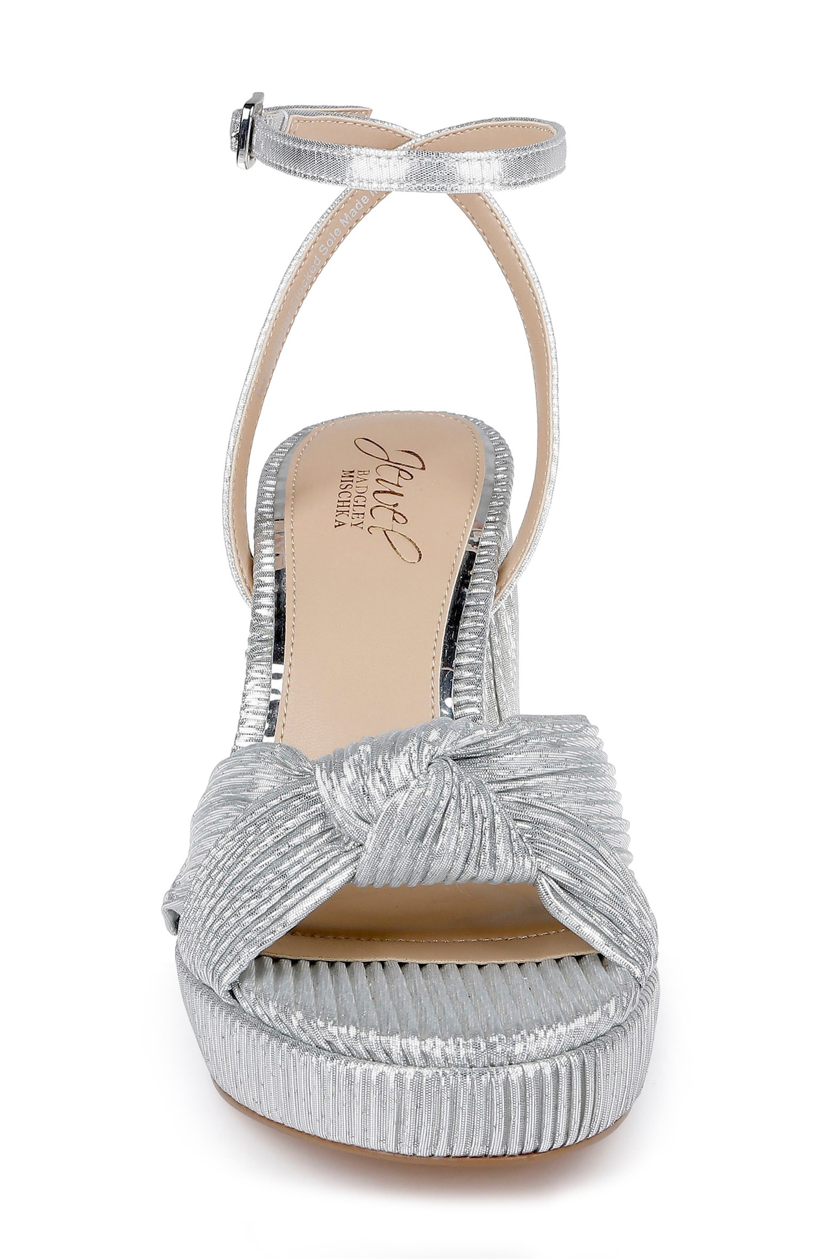 Tyler Ankle Strap Platform Sandal, Alternate, color, SILVER/ FABRIC