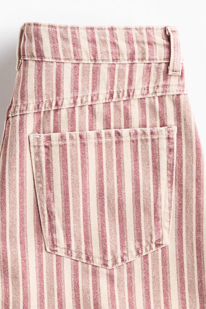 Cotton Denim Shorts, Alternate, color, Light beige/striped