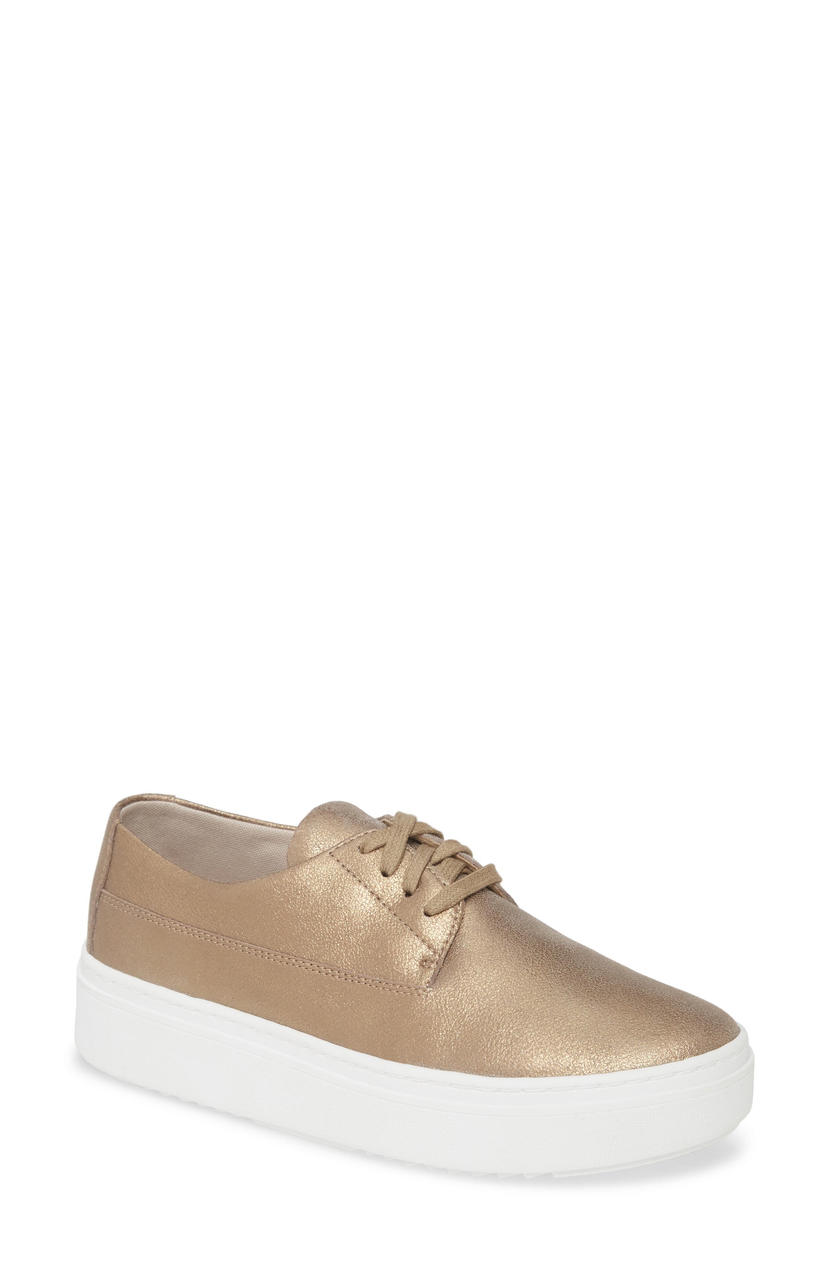 Prop Platform Sneaker, Main, color, LIGHT GOLD LEATHER