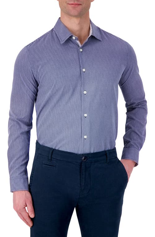 Report Collection 4X Stretch Slim Fit Microcheck Dress Shirt in 41 Navy  product