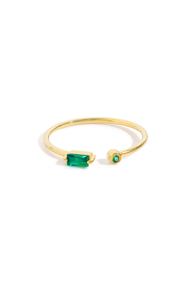 Double Stone Open Band Ring, Alternate, color, GREEN