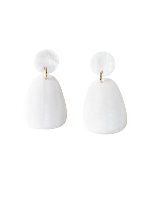 Mother-of-Pearl Round & Trapezoid Drop Earrings