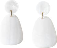 LIKHA Mother-of-Pearl Round & Trapezoid Drop Earrings