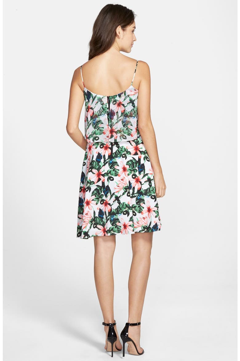 'Jungle Lily' A-Line Popover Dress, Alternate, color, ULTRA WHITE