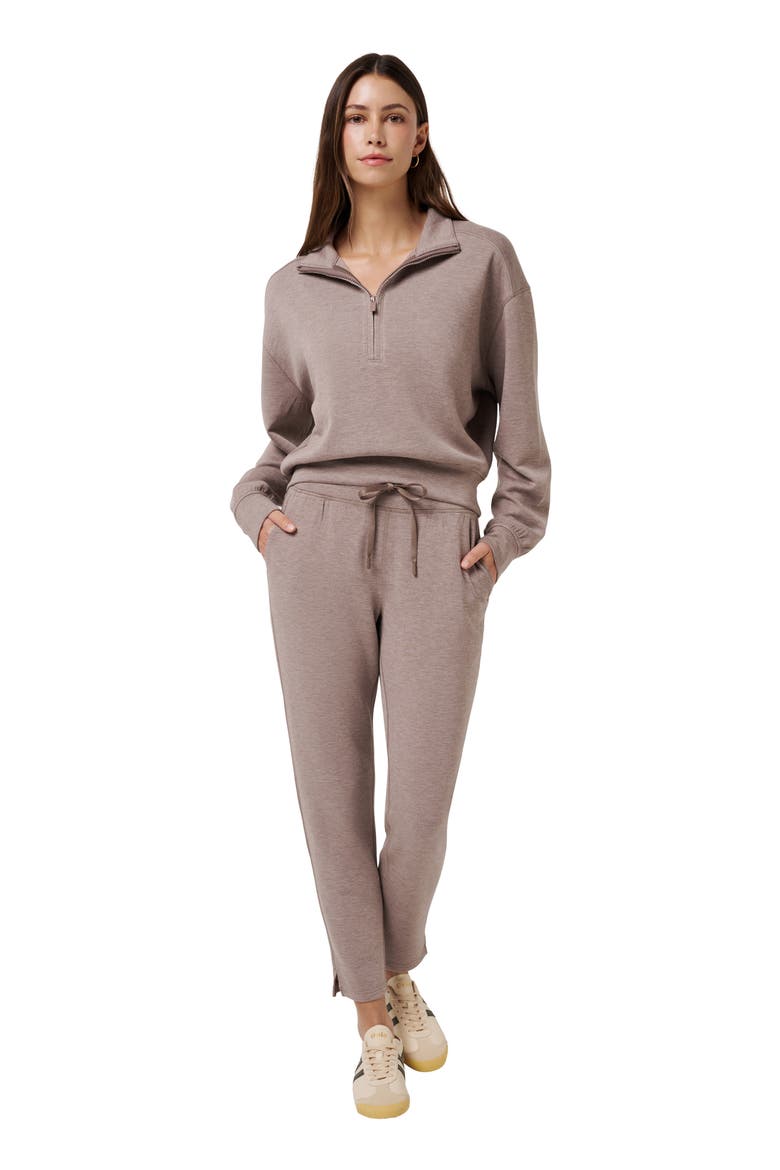 Skyloft Soft Echo Half Zip Pullover, Alternate, color, HEATHER TRUFFLE