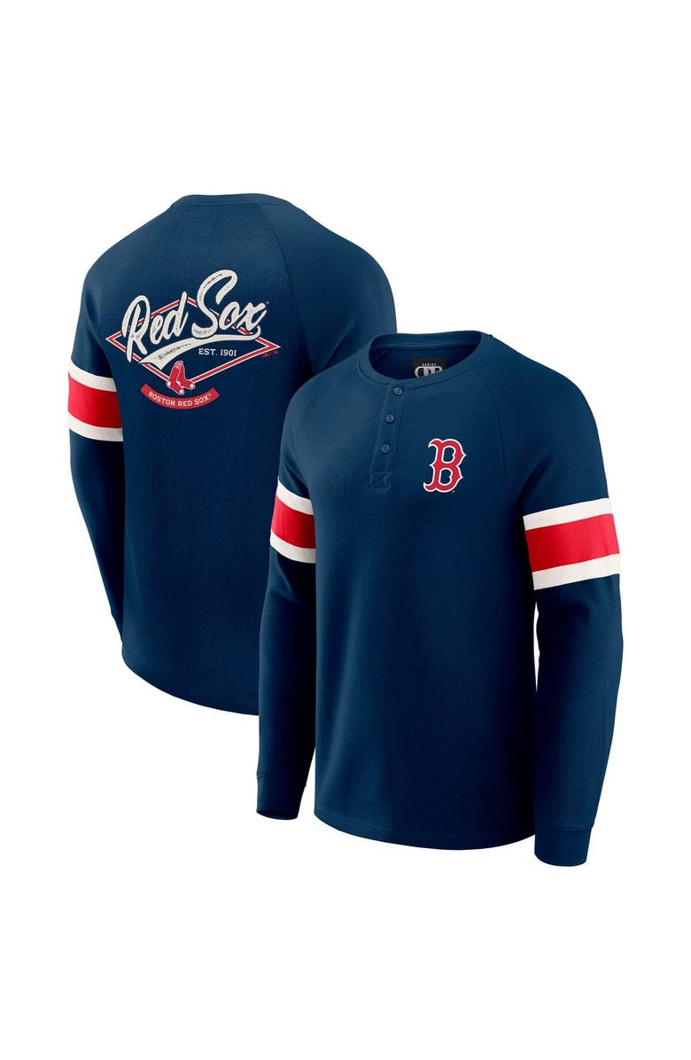 Darius Rucker Collection by Fanatics Men's Darius Rucker Collection by Fanatics Navy Boston Red Sox Waffle-Knit Raglan Long Sleeve Henley T-Shirt, Main, color, Navy