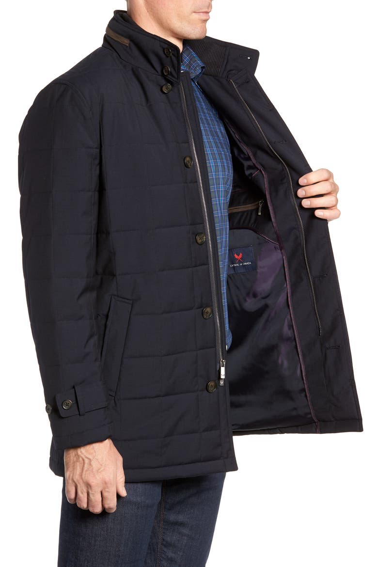 Quilted Car Coat, Alternate, color, NAVY