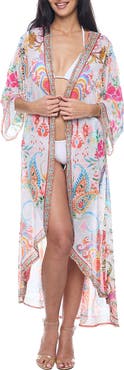RANEES Floral Beaded Chiffon Duster