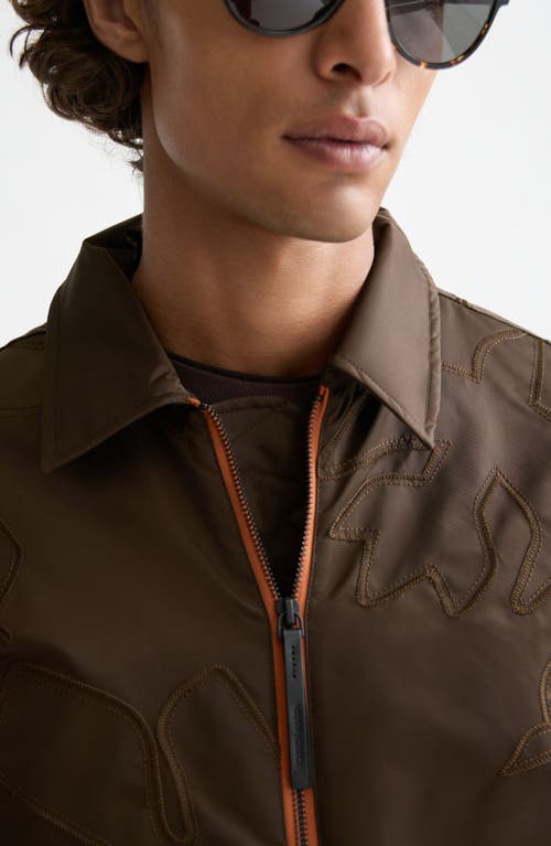 Scotch & Soda Appliqué Aviator Bomber Jacket In Brown