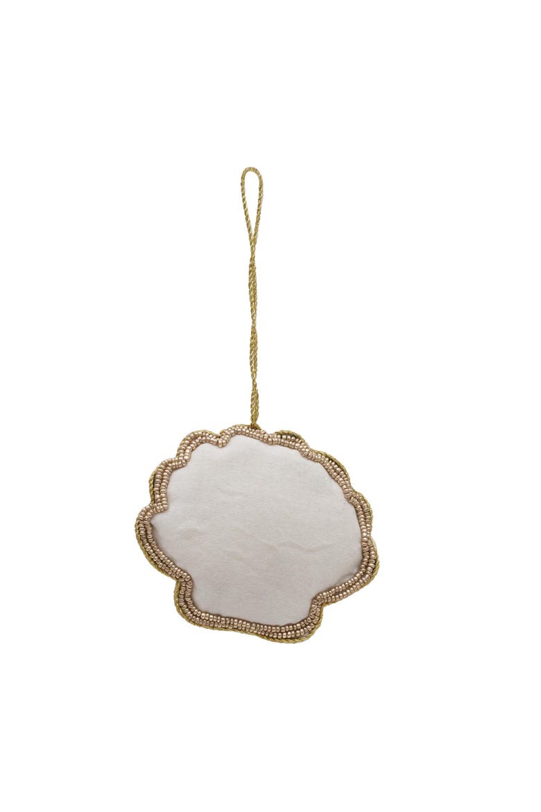 Scallop Shell Beaded Christmas Tree Ornament, Alternate, color, White