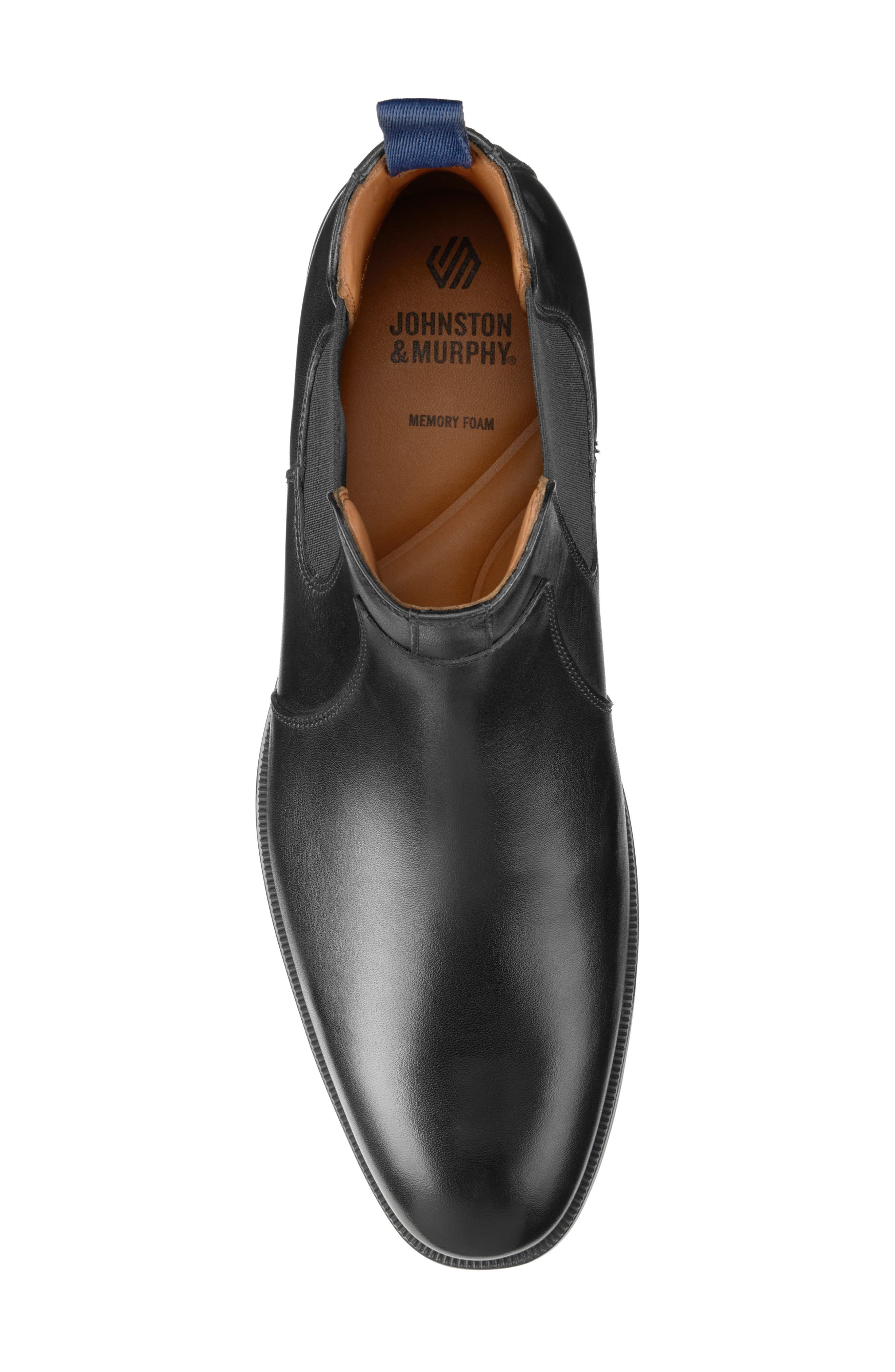 Johnston & Murphy Reeve Chelsea Boot, Alternate, color, Black Full Grain