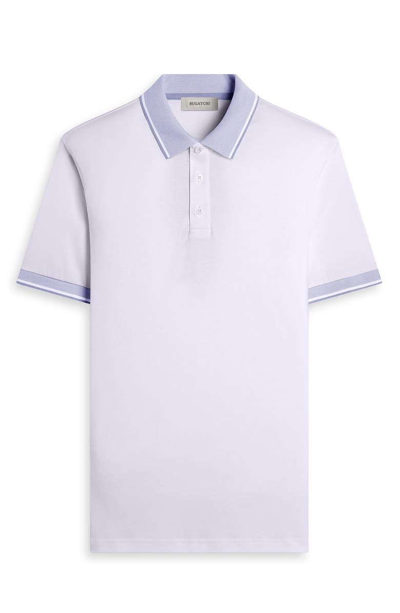 Bugatchi Tipped Pima Cotton Piqué Polo, Alternate, color, White