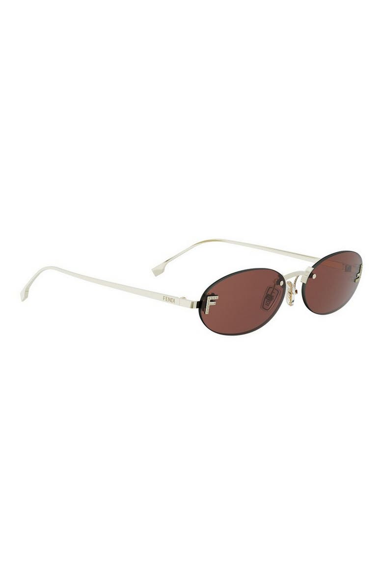 'Fendi First 54mm Oval Sunglasses, Alternate, color, GOLD / BORDEAUX