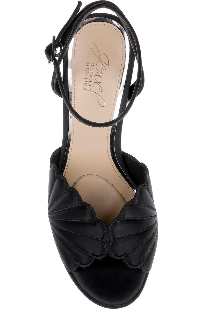 Jewel Badgley Mischka Paola Ankle Strap Platform Sandal, Alternate, color, Black Satin
