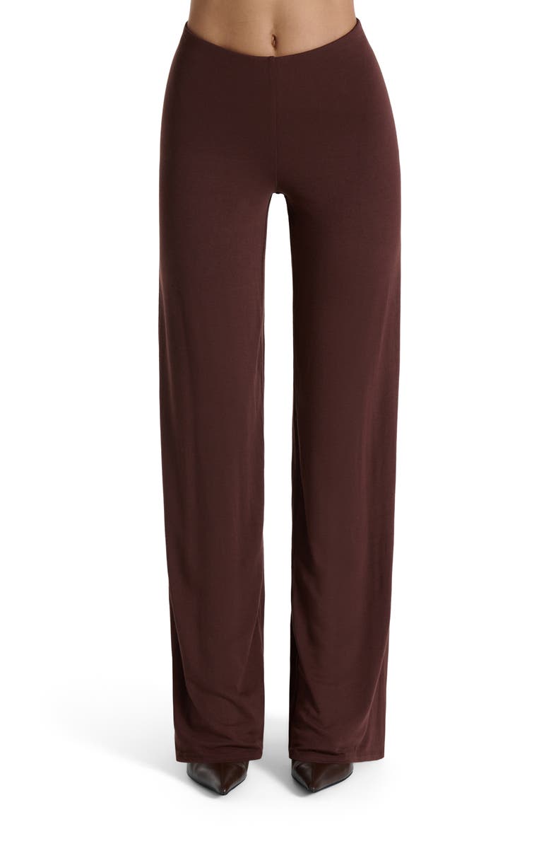 Naked Wardrobe Pull-On Wide Leg Pants, Main, color, Chocolate