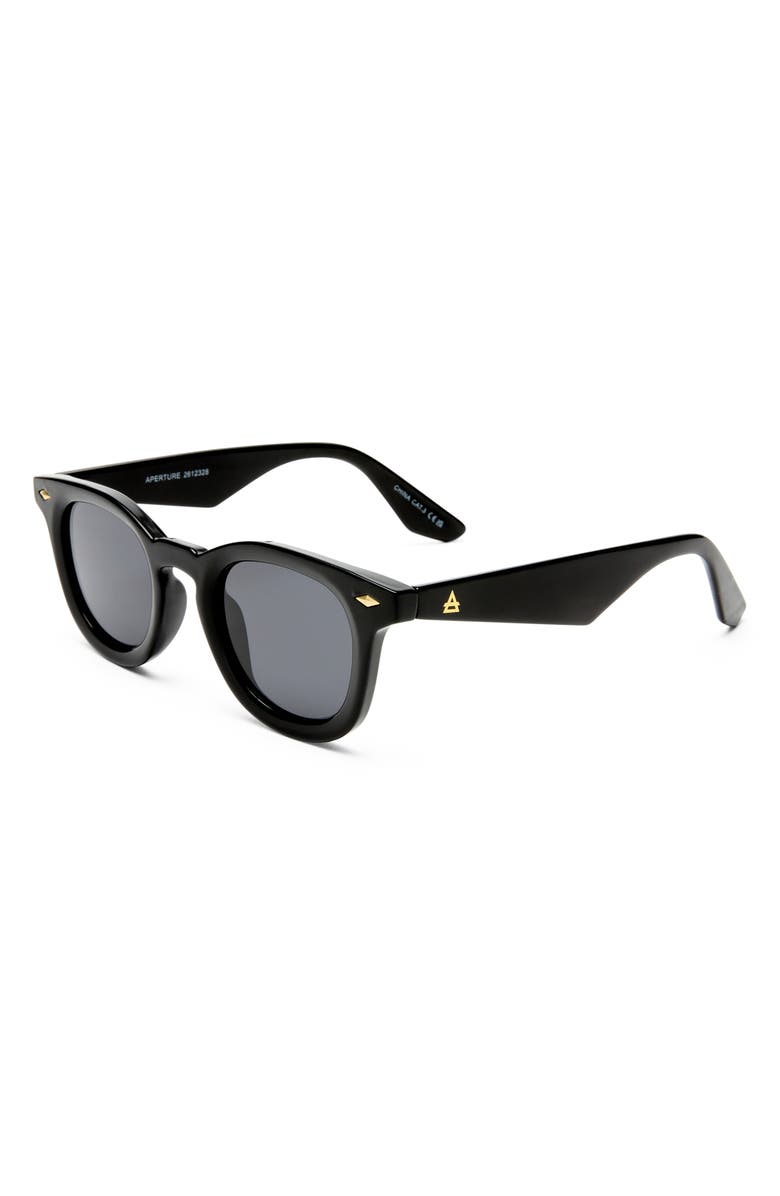 AIRE Aperture 45mm Round Sunglasses, Alternate, color, Black / Smoke Mono