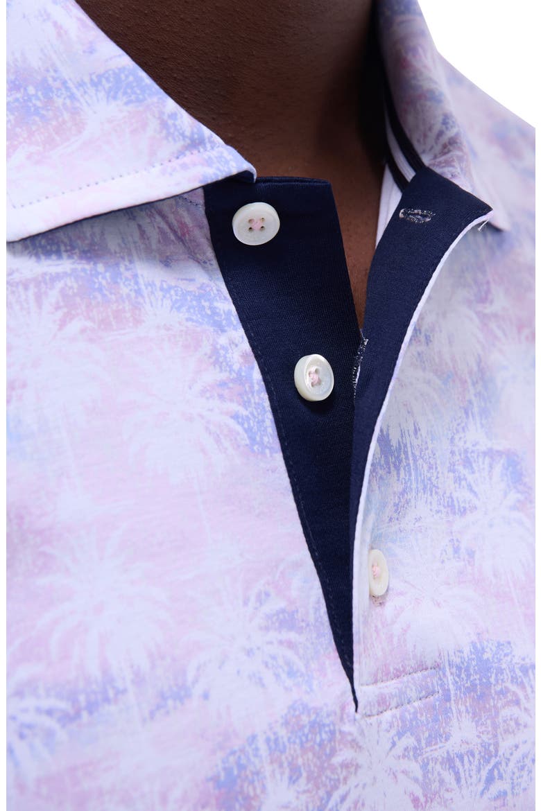 Hendrix Digital Palm Print Pima Cotton Polo, Alternate, color, PINK
