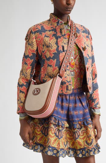 VALENTINO アンティーブ キャンバス ミディアム ホーボー バッグ Valentino Garavani Small Antibes Canvas Hobo Bag | Nordstrom