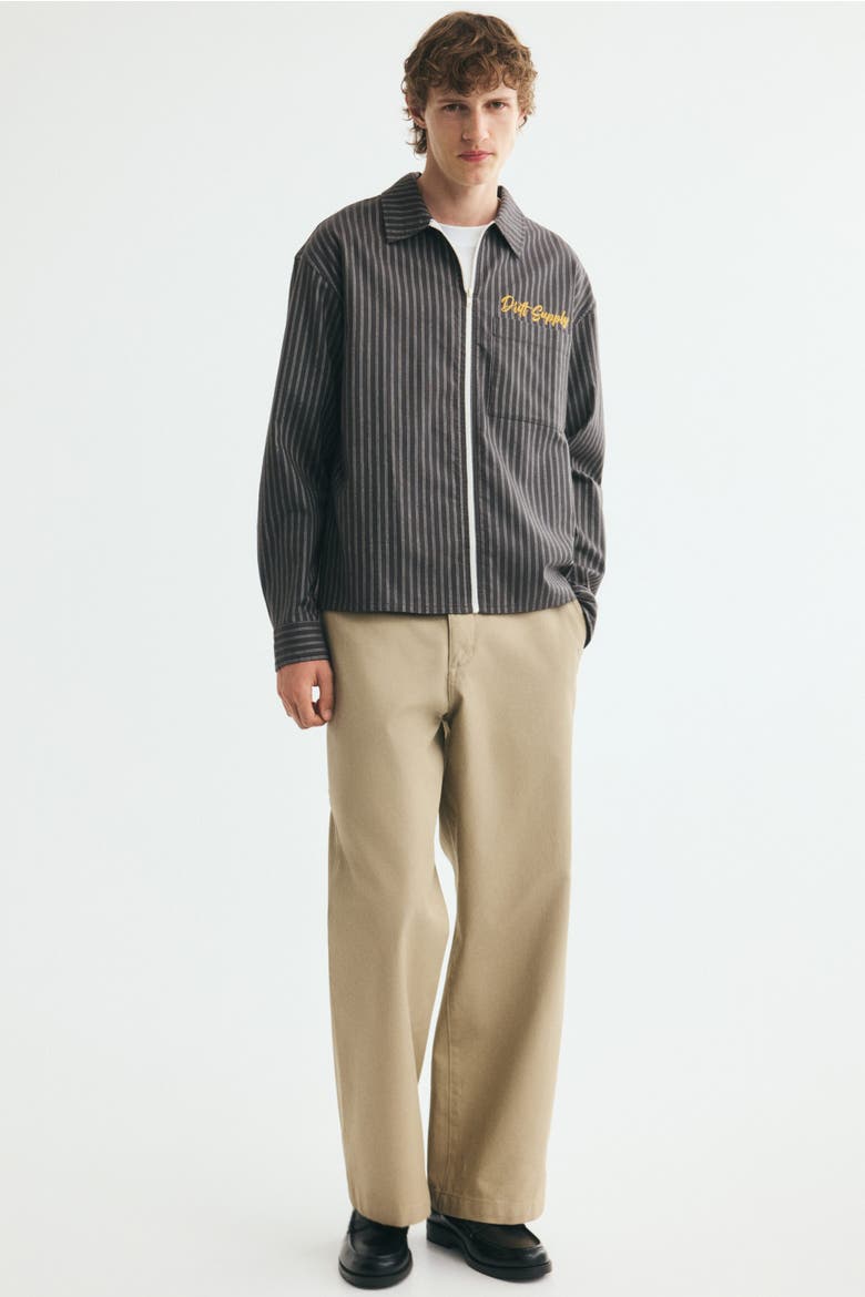 Embroidered Cotton Overshirt, Alternate, color, Dark khaki green/Drift Supply