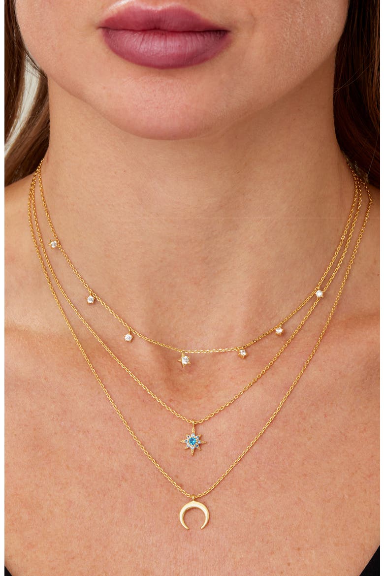 Celestial Multi Strand Necklace, Alternate, color, YELLOW