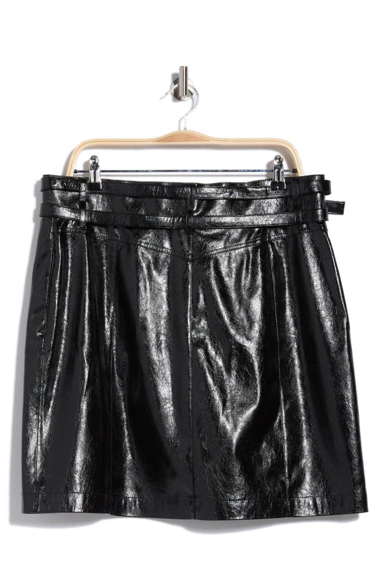 Vashy Faux Leather Skirt, Alternate, color, BLACK