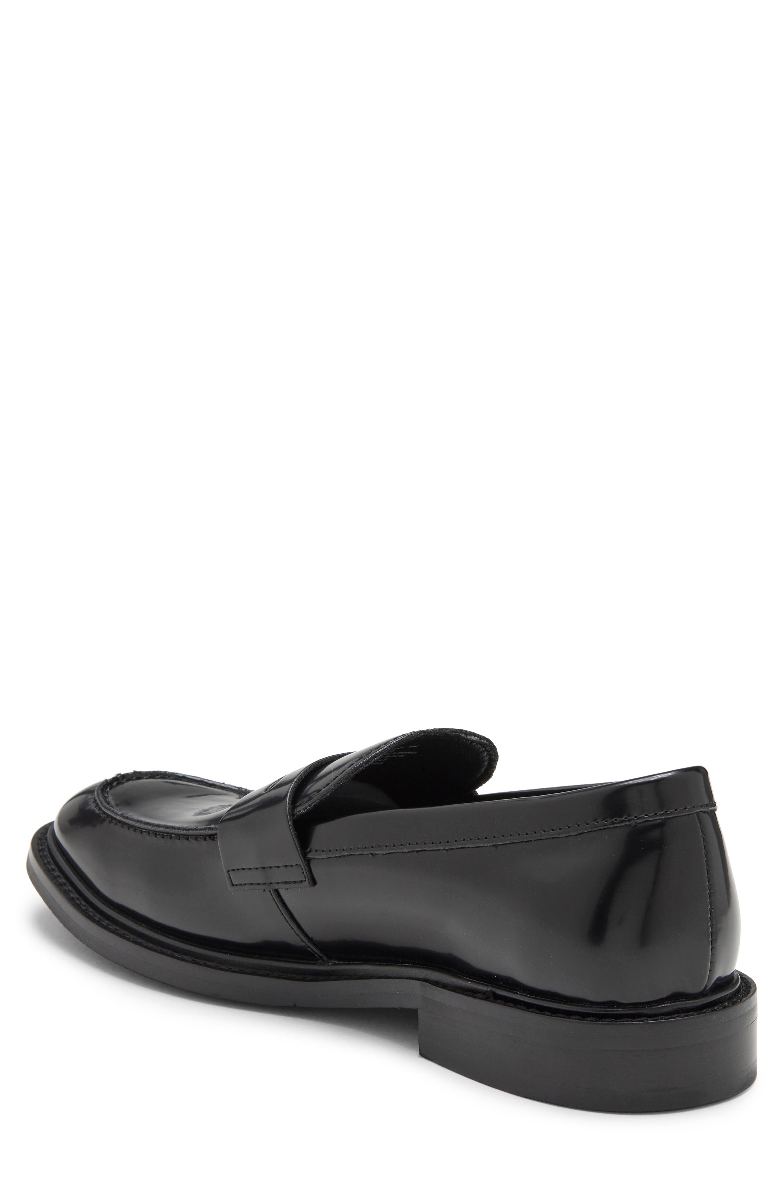 Autumn Faux Leather Penny Loafer, Alternate, color, BLACK