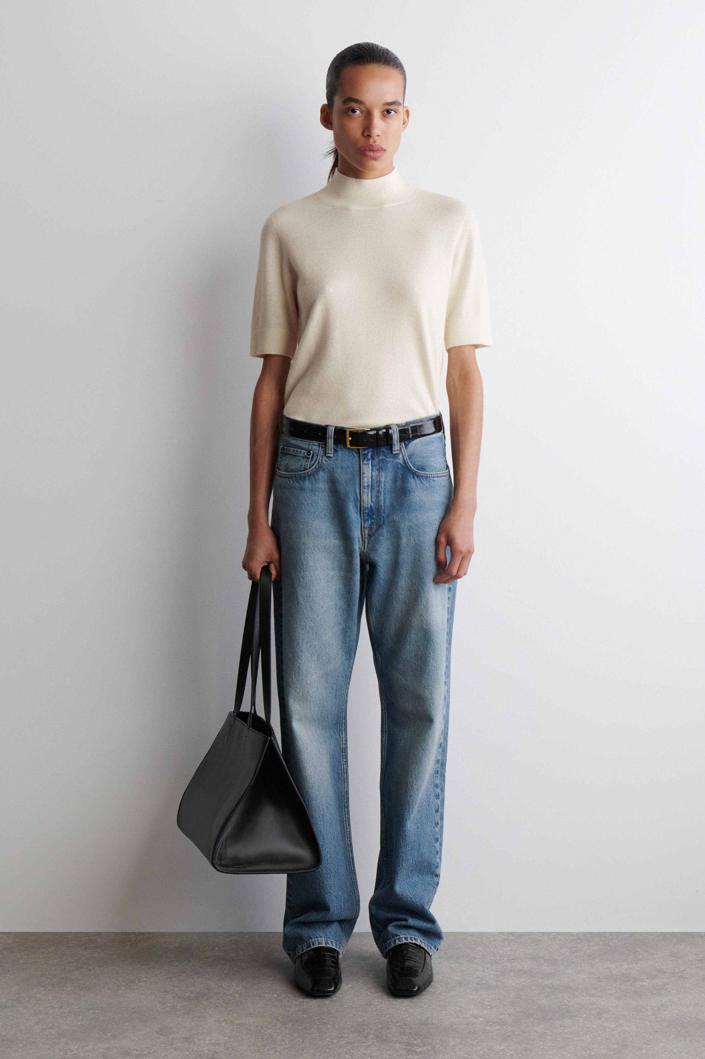 Cashmere Mock-Neck T-Shirt - image 2