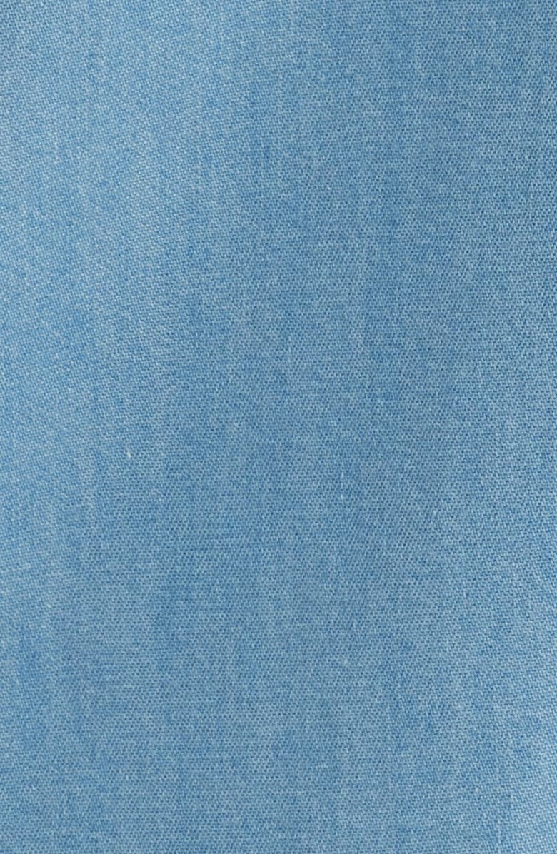 beachlunchlounge Zurina Sleeveless Cotton Chambray Shirtdress, Alternate, color, Light Wash