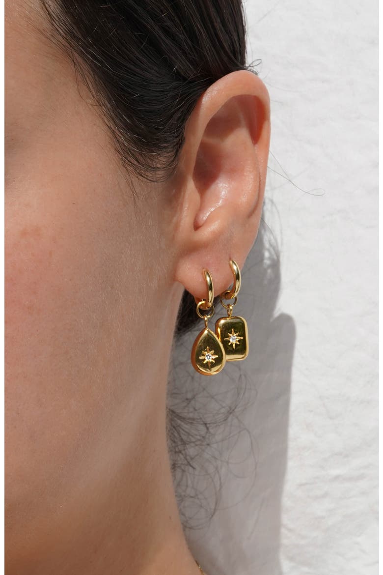 Illion Drop Hoop Earrings, Alternate, color, GOLD
