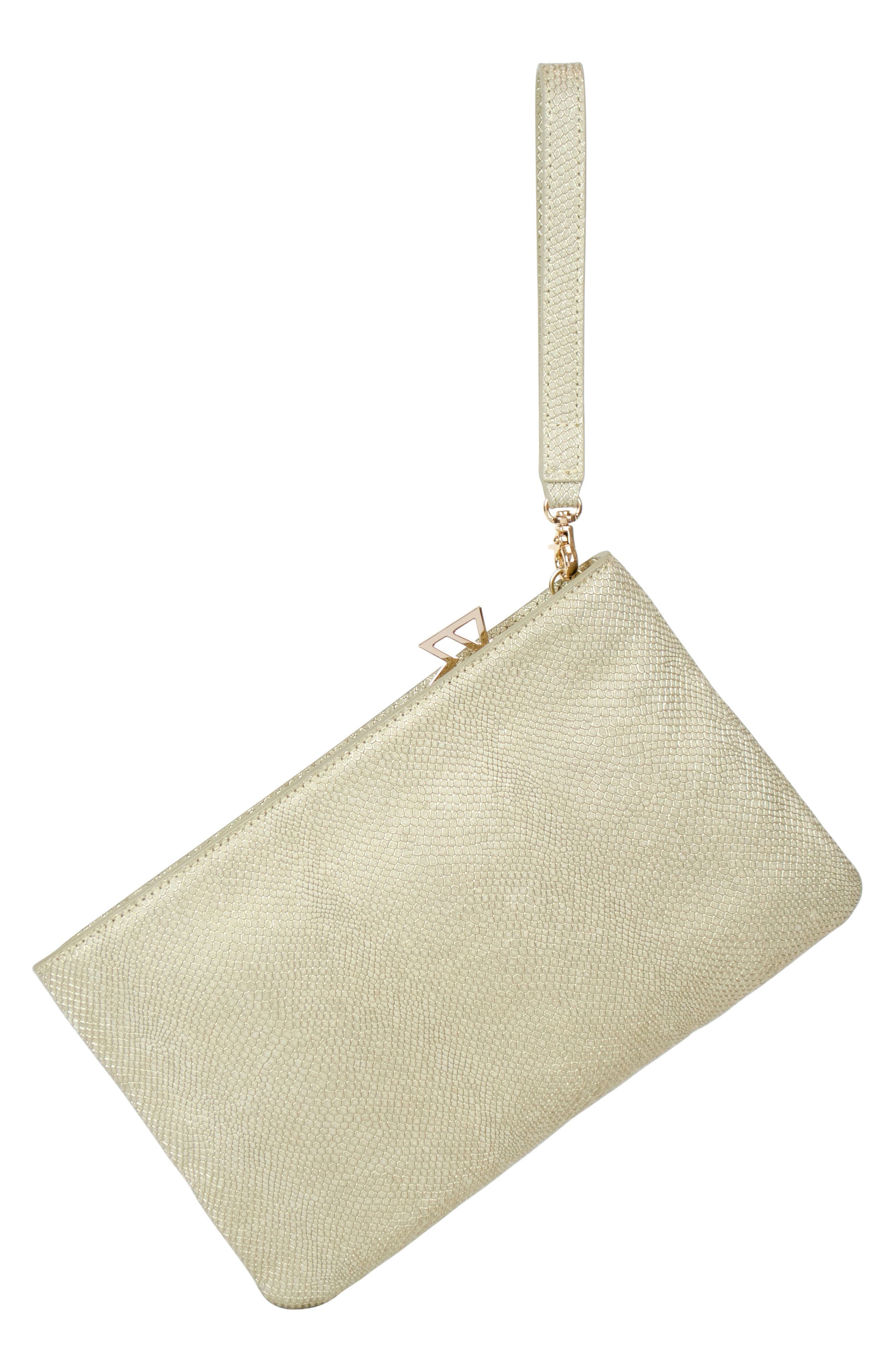 Risky Biz Convertible Leather Wristlet, Alternate, color, ANNIVERSARY GOLD