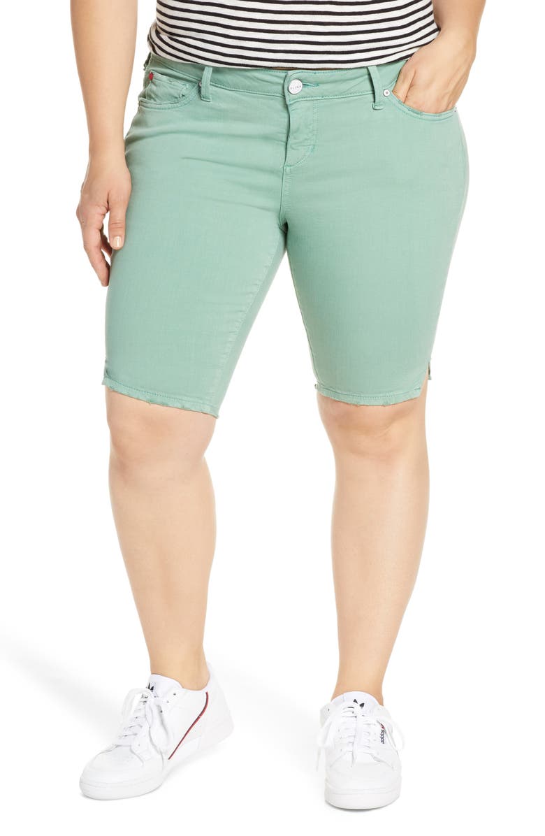 SLINK Jeans Notch Detail Stretch Cotton Blend Bermuda Shorts, Main, color, 