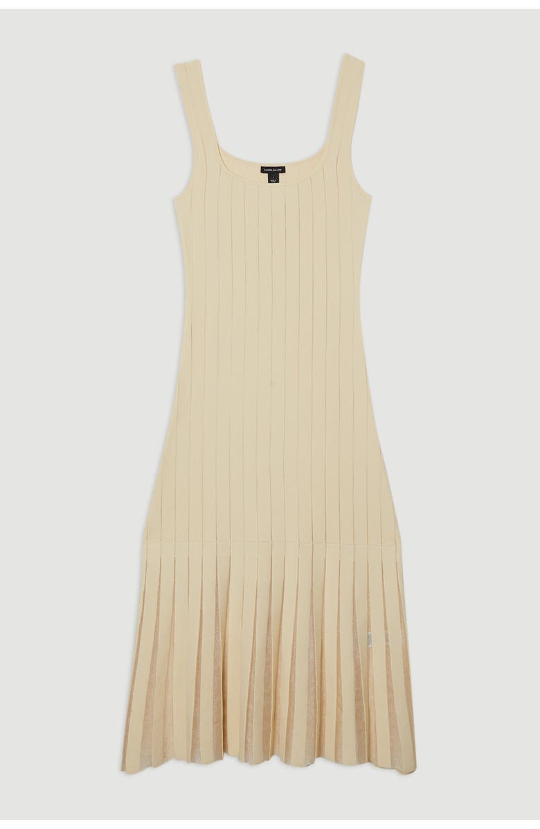 Karen Millen Square Neck Knitted Flippy Dress, Alternate, color, Cream