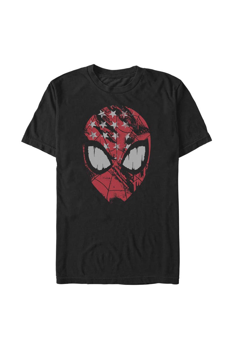 Men's Marvel Spider-Man American Spidey Mask  Graphic T-Shirt, Main, color, Black