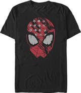 Marvel: Spider-Man Men's Marvel Spider-Man American Spidey Mask Graphic T-Shirt