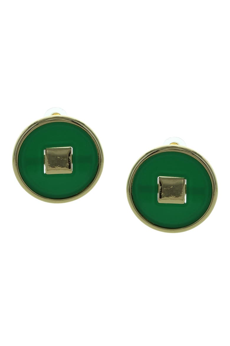 Anson Stud Earrings, Main, color, GOLD / GREEN