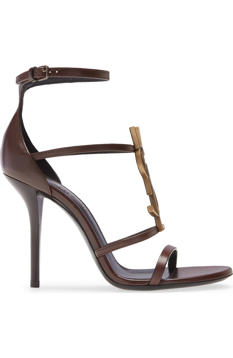 Saint Laurent Cassandra YSL Strappy Sandal, Alternate, color,